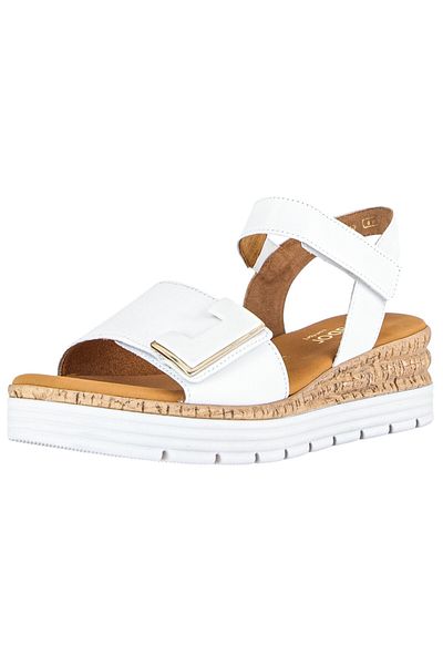 GABOR Damen Sandalen G-weite 62.700 Weiß 50 Weiss Leder