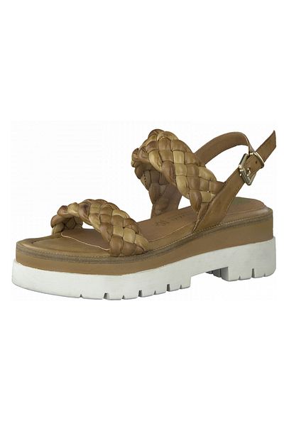 Marco Tozzi Damen Sandalen By Gmk Guido Maria Kretschmer 2-88710-28 Braun 392 Cognac Comb Leder Mit Feel & Leat