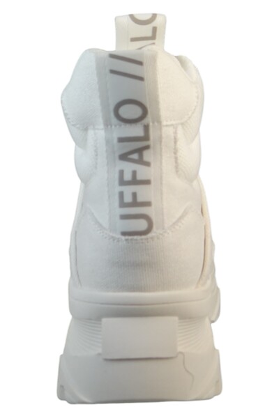 Buffalo Damen Mid Sneaker Venom Mid 1622579 Weiß White Textil Mit Perfect Fit Memory Foam & Herausnehmbares