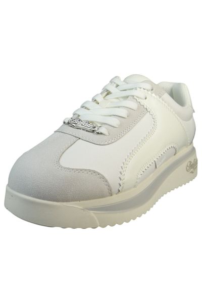 Buffalo Damen Low Sneaker Malibu Low Top 1636450 Creme White/cream Kunstleder
