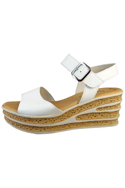 GABOR Damen Komfort Sandalen Keil F-weite 44.651 Weiß 21 Weiss Leder