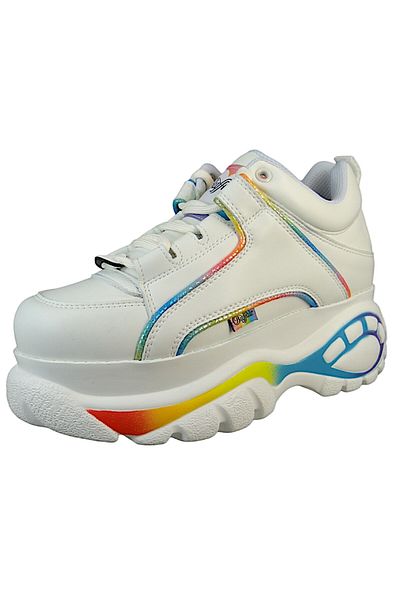 Buffalo Damen Low Sneaker 1339-14 2.0 1533344 Mehrfarbig White/rainbow Leder