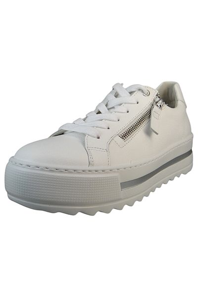 GABOR Damen Low Sneaker Low Top G-weite 66.498 Weiß 50 Weiss Leder