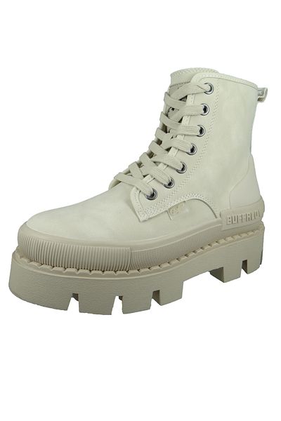 Buffalo Damen Sportliche Stiefelette Raven Lace Up Hi 1630803 Creme Cream Kunstleder Mit Perfect Fit Durch