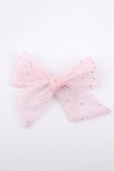 Le Mabelle Powder Glitter Tulle Bow Girl Child Clip Buckle