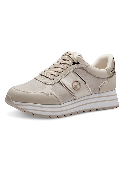 Tamaris Damen Low Sneaker Low Top 1-23727-42 Creme 430 Ivory Comb Lederimitat/ Textil Mit Removable Sock