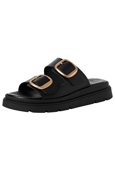 Tamaris Damen Sandalen 1-27239-42 Schwarz 003 Black Leather Leder Mit Touch-it