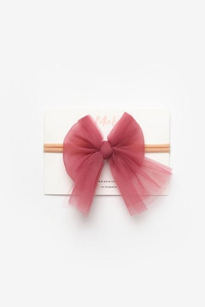 Le Mabelle Dried Rose Tulle Bow Girl's Clip Buckle