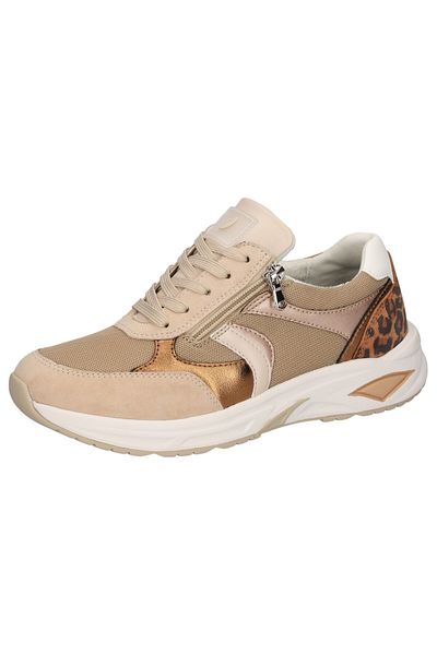 Waldläufer Damen Low Sneaker H-jill Low Top 703002-101 Braun 064 Caramel Leder Mit Eva & Herausnehmbar