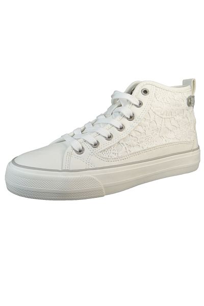 Mustang Damen High Sneaker High Top 1272502 Weiß 1 Weiss Textil/synthetik