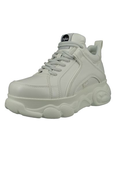 Buffalo Damen Mid Sneaker Cld Corin 1630395 Weiß White Textil