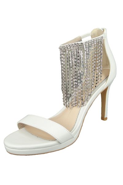 Buffalo Damen Sandalen Thalia 1291318 Weiß White Leder Und Textil