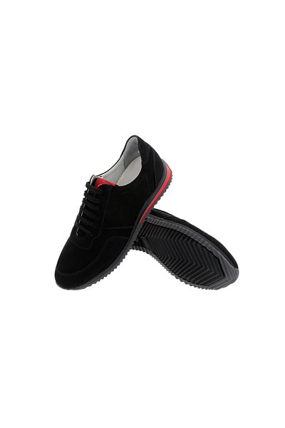 PAS Casual Shoes, Pas, Urban Sneakers, Black Nubuck, Natural Leather