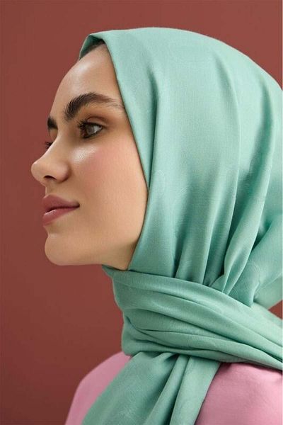 Imannoor 3002 شال حريري قطني مربع الشكل 70x210
