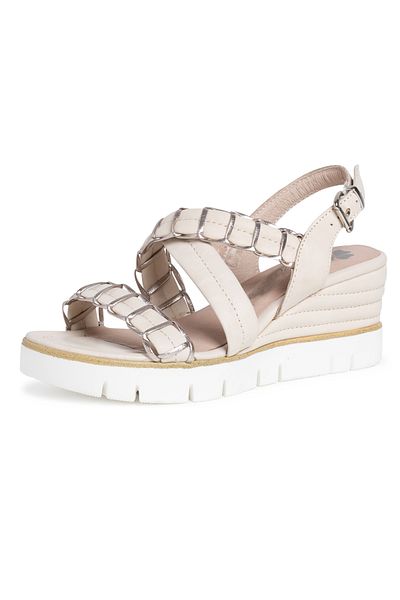 Marco Tozzi Damen Sandalen By Gmk Guido Maria Kretschmer 2-88705-28 Creme 402 Cream Comb Leder Und Textil Mit F