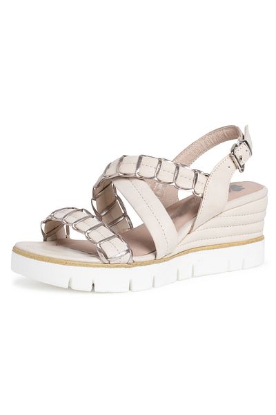 Marco Tozzi Damen Sandalen By Gmk Guido Maria Kretschmer 2-88705-28 Creme 402 Cream Comb Leder Und Textil Mit F