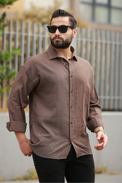 BASEL.CO Men's Premium Oversized Basic Linen Mixed Old Money Casual Shirt