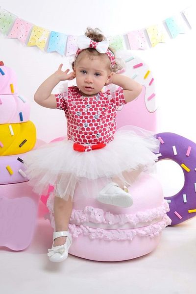Mnk Baby Girl Mini Red Set with Apple Tutu