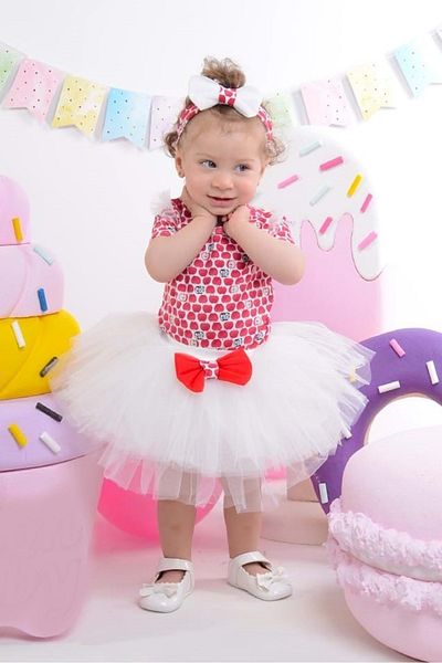 Mnk Baby Girl Mini Red Set with Apple Tutu
