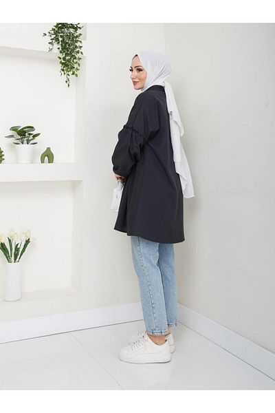 moda periy Women's Summer Style Embroidery Detailed Hijab Tunic