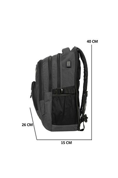 Relaxion Escool Πολυτελές σακίδιο πλάτης 2227 RELAXİON Dark Smoked