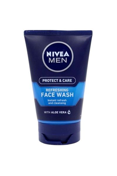 NIVEA غسول الوجه المنعش للحماية والعناية بالصبار للرجال من نيفيا - 100 مل
