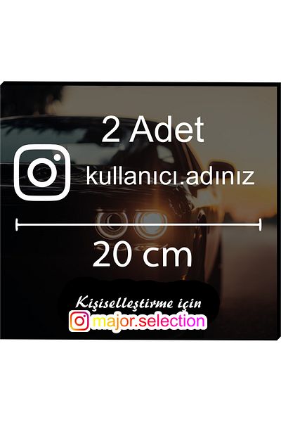 MS Major Selection İstisuay - Instagram Logo Stickers Track 2 bucăți 20 cm tăiat cu folie pentru vehicul sau motor.