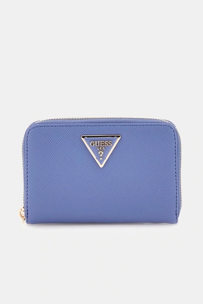 Guess LAUREL SLG محفظة نسائية زرقاء متوسطة الحجم بسحاب SWZG8500140-STU