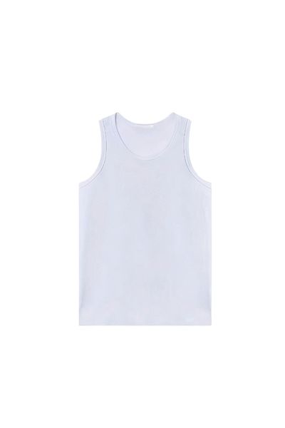 BPM Premium Ribbed Streetwear Tank Top White
