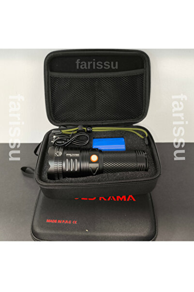 farissu Goldkama 100W Şarjlı El Feneri – 39800 mAh Pil, 3000m Menzil, Süper P...