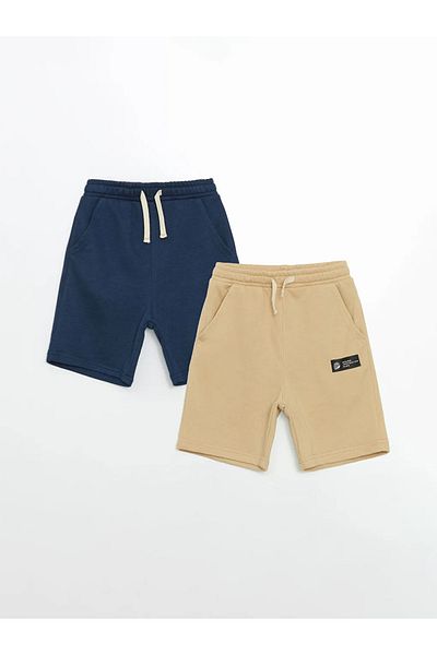LC Waikiki Lcw Kids Beige Elastic Waist Boys Shorts 2-Pack