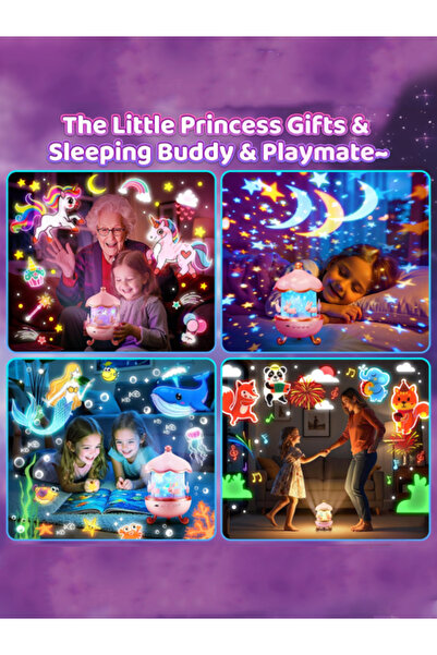 MACON Kids Night Projector Lamp with Music Starry Sky Projection Small Night Light with Bluetooth Audio