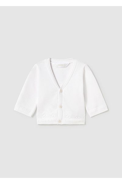 MAYORAL Baby V-Neck Cardigan White 1392