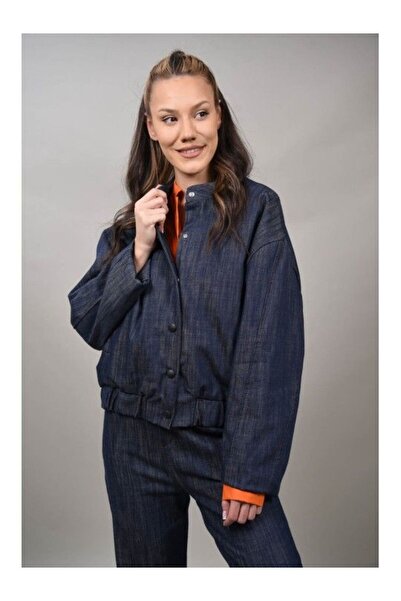 FASHIONLAND GEACA AVIATOR DENIM RIMINI TALIE UNICA Denim Inchis