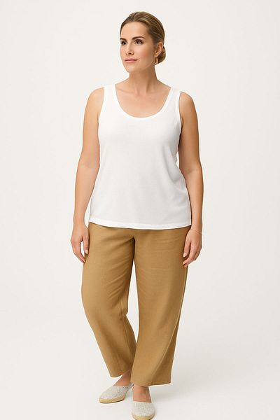 EFFE 3 Pieces A-Line Plus Size Cotton Thick Strap Tank Top T-Shirt