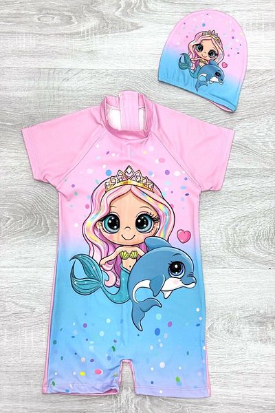 MODANINO Girl's Zippered Swimsuit Set 5-16 Years 12242