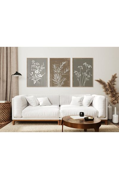Dekorsiahome 3 Piece Wooden Framed Living Room Hall Kitchen Table Set Set3119