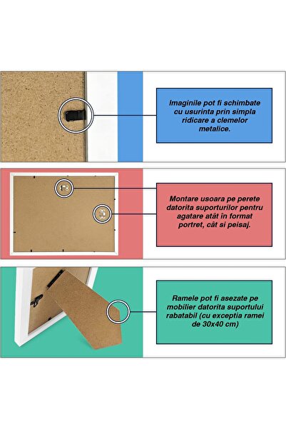 DELPI Set of 7 Photo Frames, MDF, Versatile Design, Wall Mounted or Freestanding, White