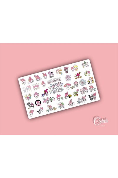 Ceres Studio My Melody Sanrio Hello Kitty Sticker Etiket 1 Sayfa 38 Adet Etiket
