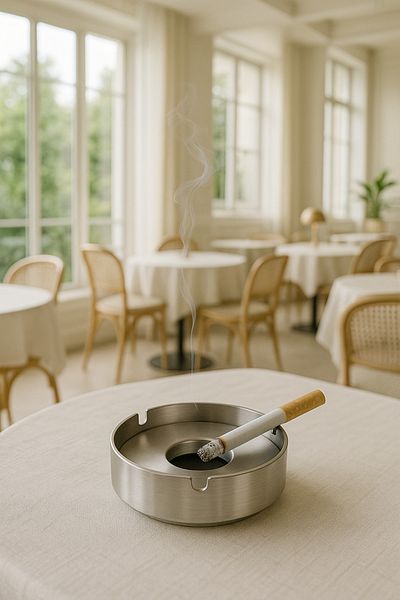 Veliday 10 cm Large Indoor Ashtray - Suitable for Quality Restaurants, Cafes and Hotels - Thick Steel Indoor Ashtray