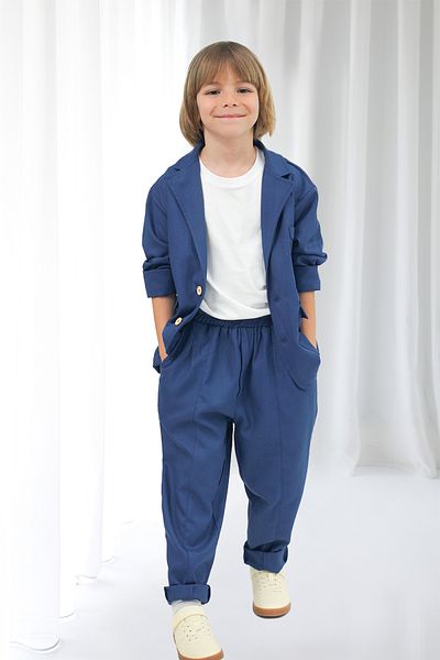 Catz Kids Indigo Gabardine Casual Jacket Pants Set