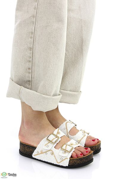 DOCKA Women's Soft Anatomical Sole Stone Detailed Slippers Fl5Y/T8042