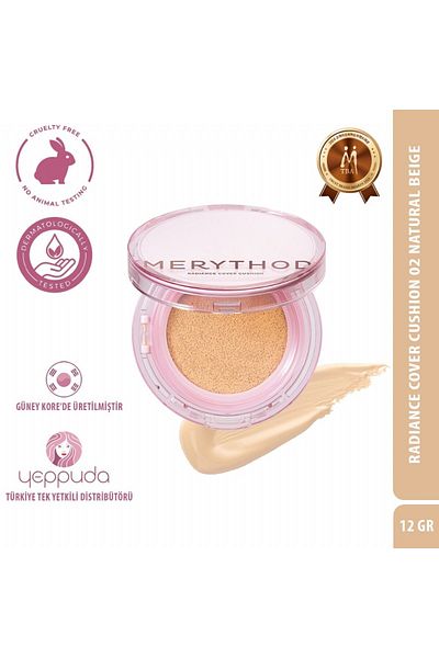 Merythod Long-Lasting Foundation Providing a Bright and Moist Look 02 Natural Beige Spf50 Pa Radiance