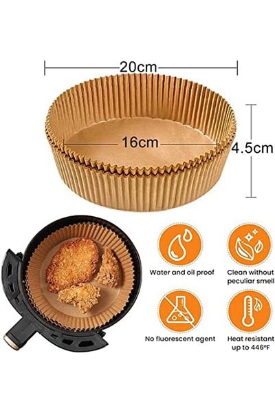 NEXIFY 100pcs Air Fryer Disposable Paper，Non Stick Parchment Paper for Air Fryer Liners 16cm/6.3inch