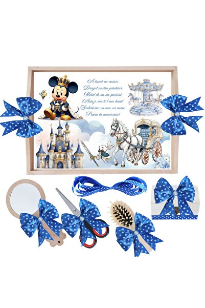 Recostore Set tava taiere mot, Tip Mickey Mouse, albastru electric, 6 piese, 35x20 cm, REC1967/286