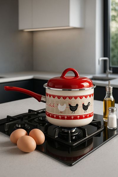 AYYBUU Miss Betty Enameled Egg Pot and Sauce Pot