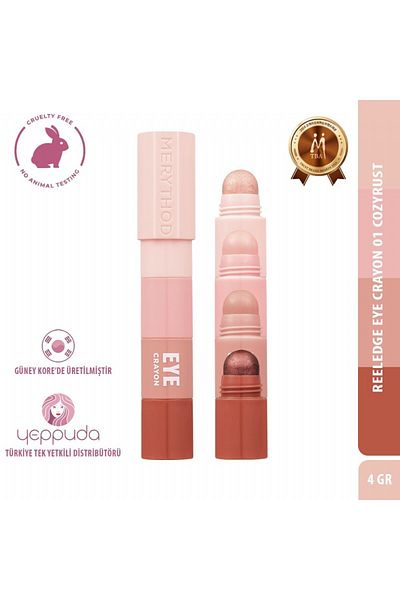 Merythod Reeledge Eye Crayon 01 Cozyrust - Intensely Pigmented, Long-Lasting 4-Color Eye Crayon