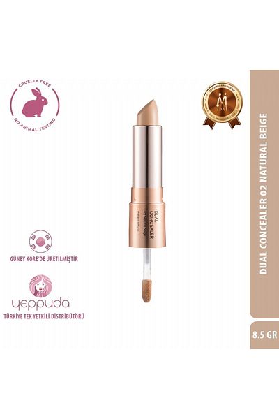 Merythod Dual Concealer 02 Natural Beige - Double Ended Concealer (Stick and Liquid)