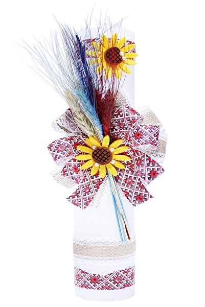 Recostore Lumanare traditionala botez, motive traditionale, 40x7 cm, REC155