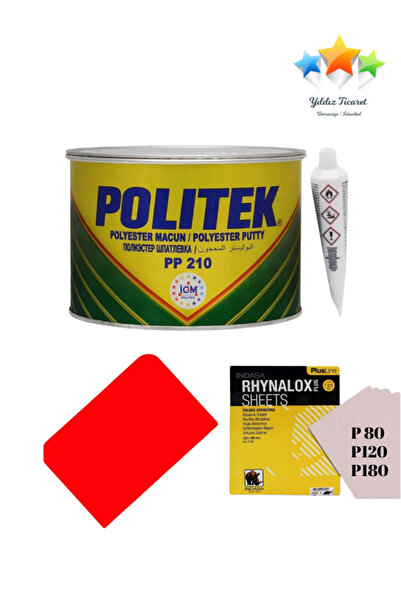 Politek Çelik Macun Seti; 500gr Çelik Macunu+Zımpara+Macun Çekme Aparatı